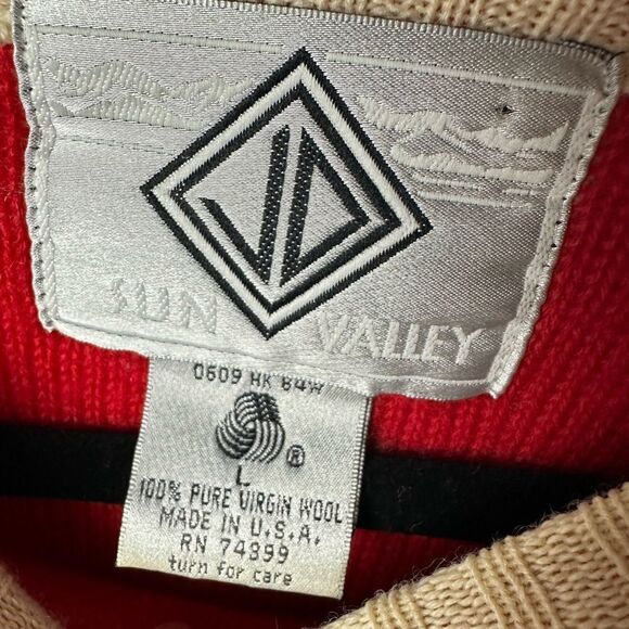 Sun Valley Sweater Men’s Size L Wool Pullover Vintage - Picture 3 of 6